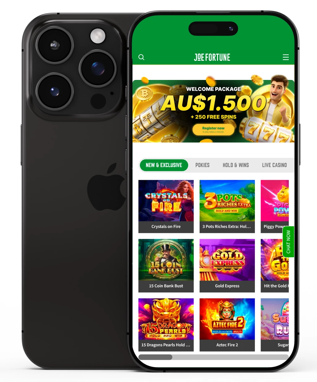 Joe Fortune Mobile Casino App on smartphone